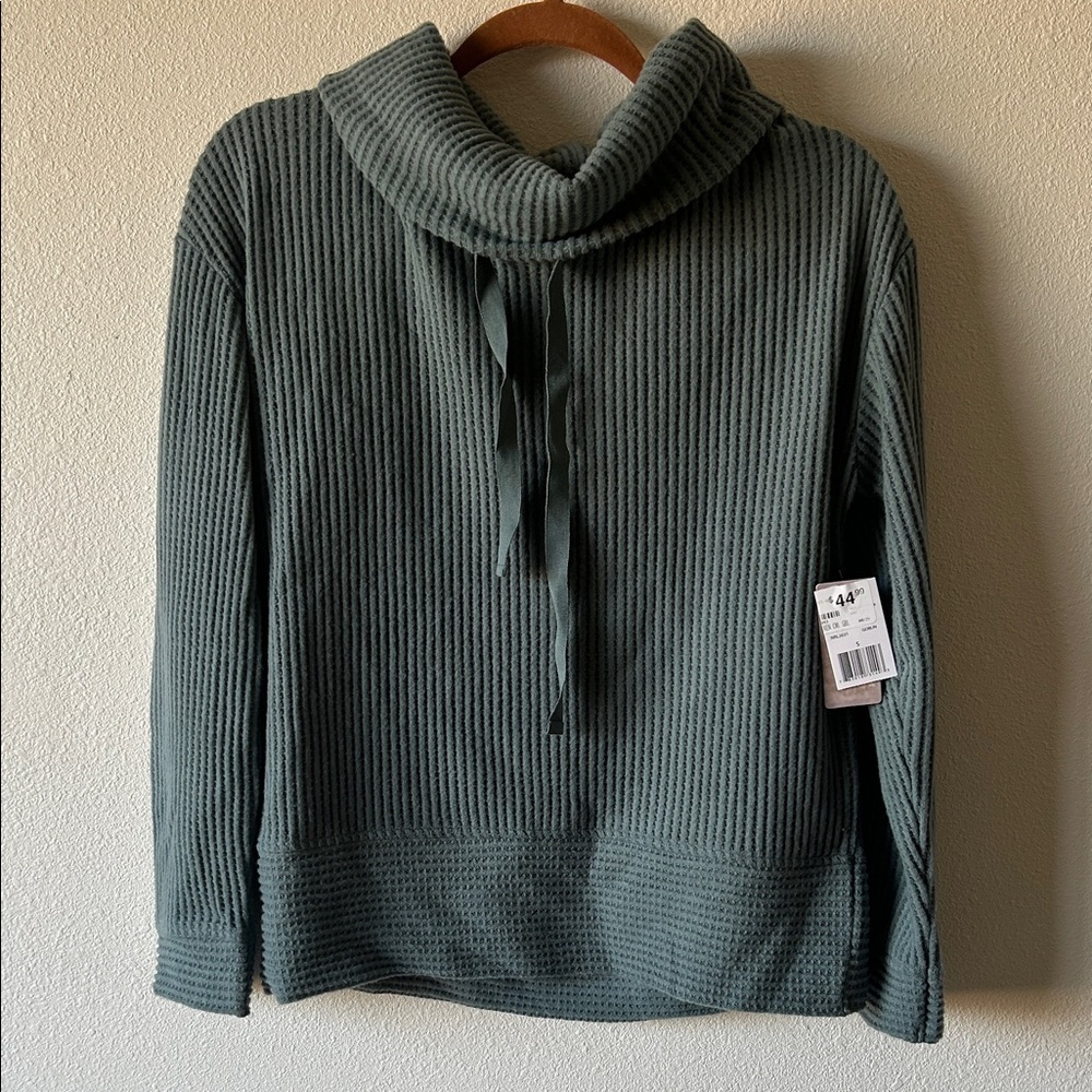 Elegant Forest Green Cowl Neck Sweater